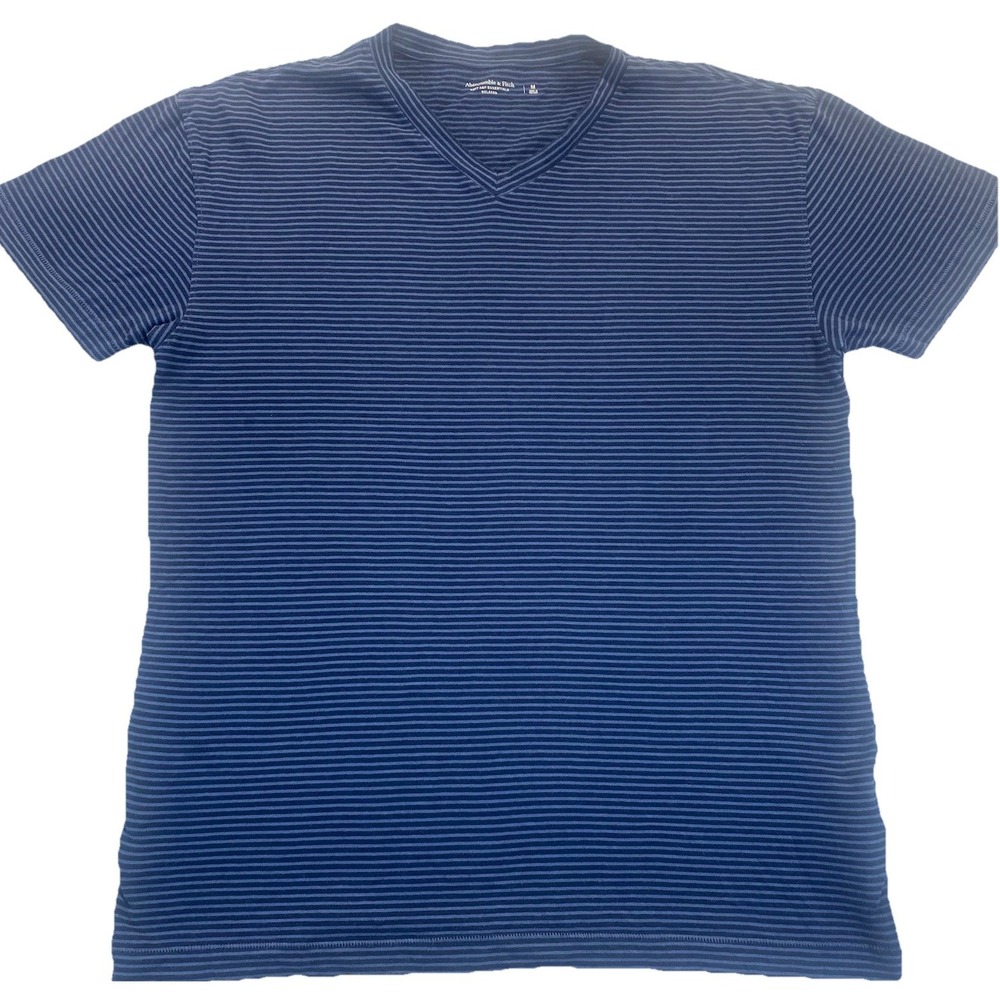 Abercrombie & Fitch Soft A‎ & F Essential Blue Striped Men's Tshirt M Cotton